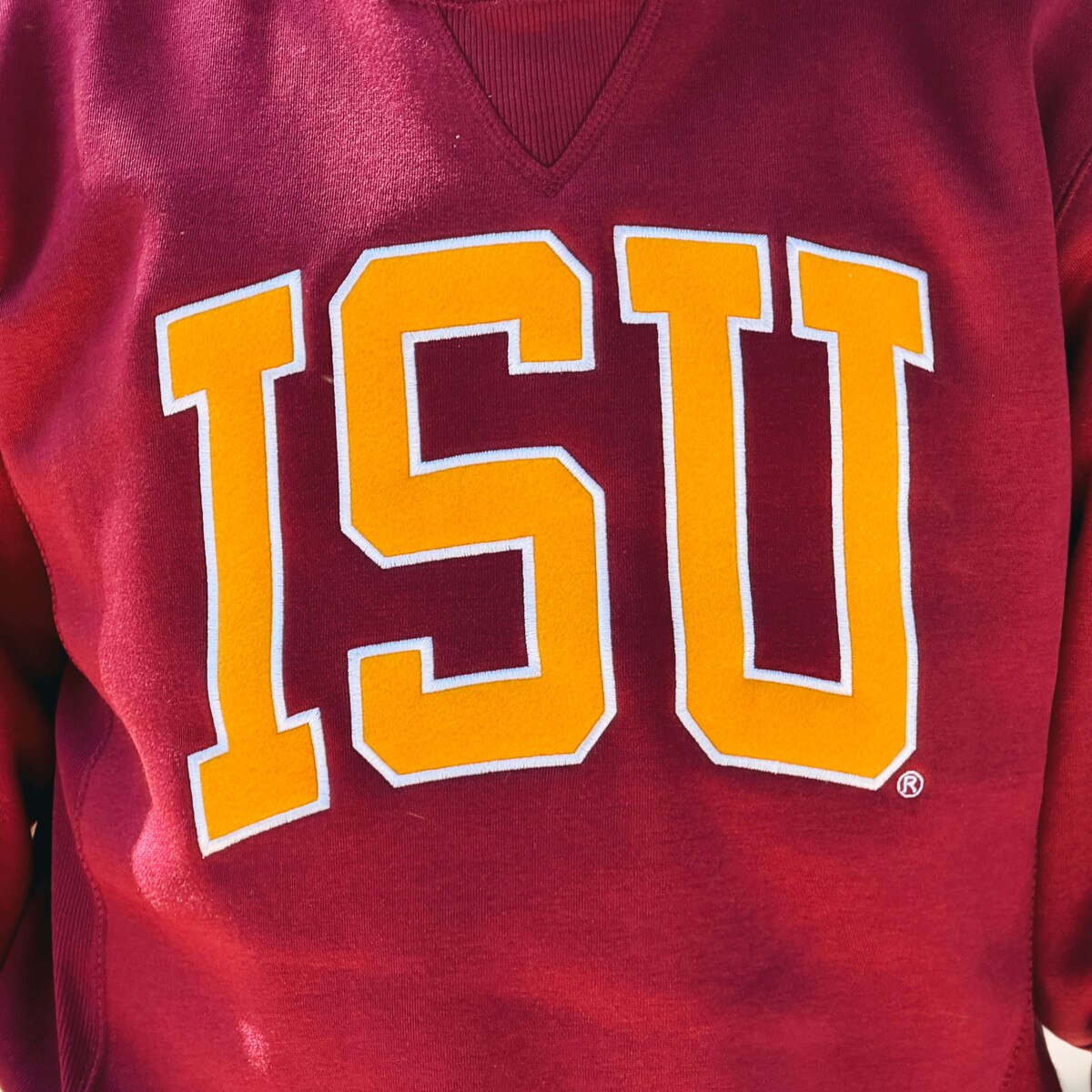 Artisans ISU Felt Cardinal Heavyweight Crewneck Sweatshirt
